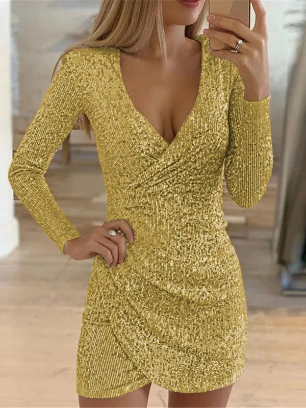 2022 Sexy Women Sequin Dress Short Skirt Mini Dress