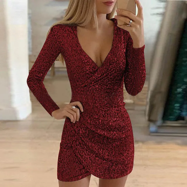 2022 Sexy Women Sequin Dress Short Skirt Mini Dress