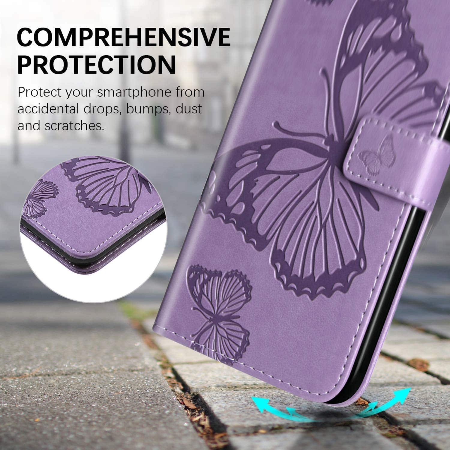 3D Embossed Butterfly Wallet Phone Case For Samsung