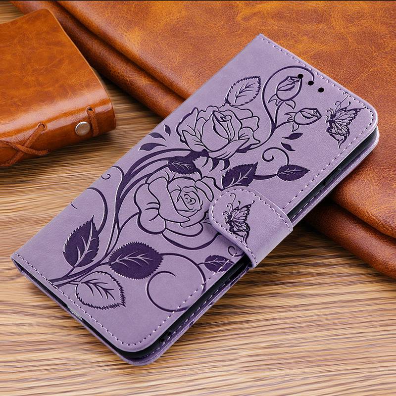 3D Embossed Rose Wallet Case For Google Pixel 6