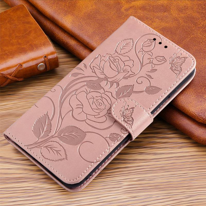 3D Embossed Rose Wallet Case For Google Pixel 6