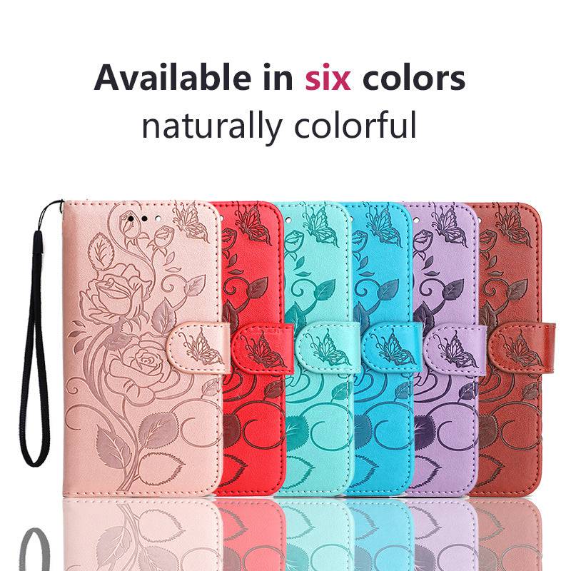 3D Embossed Rose Wallet Case For Samsung A32(5G)