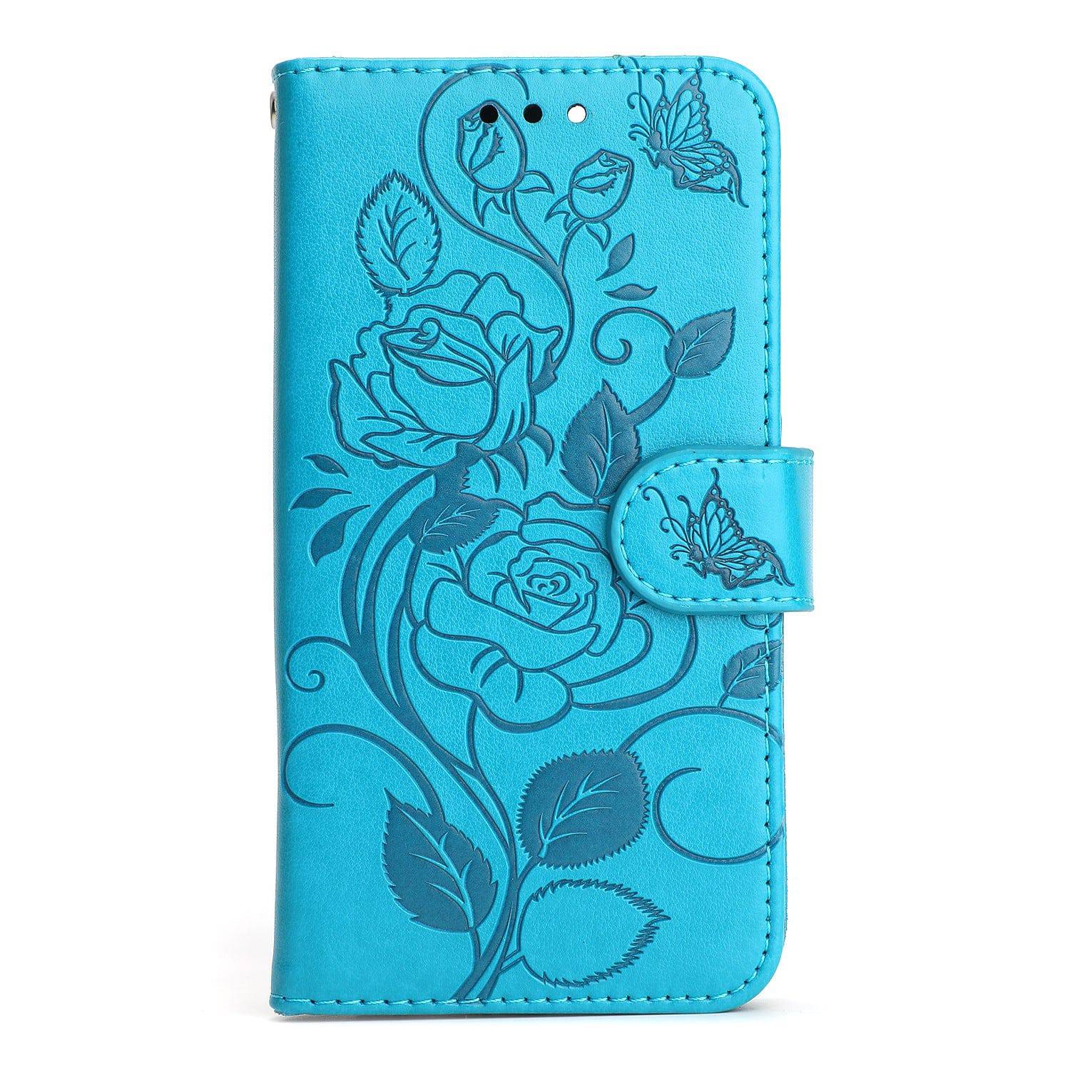 3D Embossed Rose Wallet iPhone Case