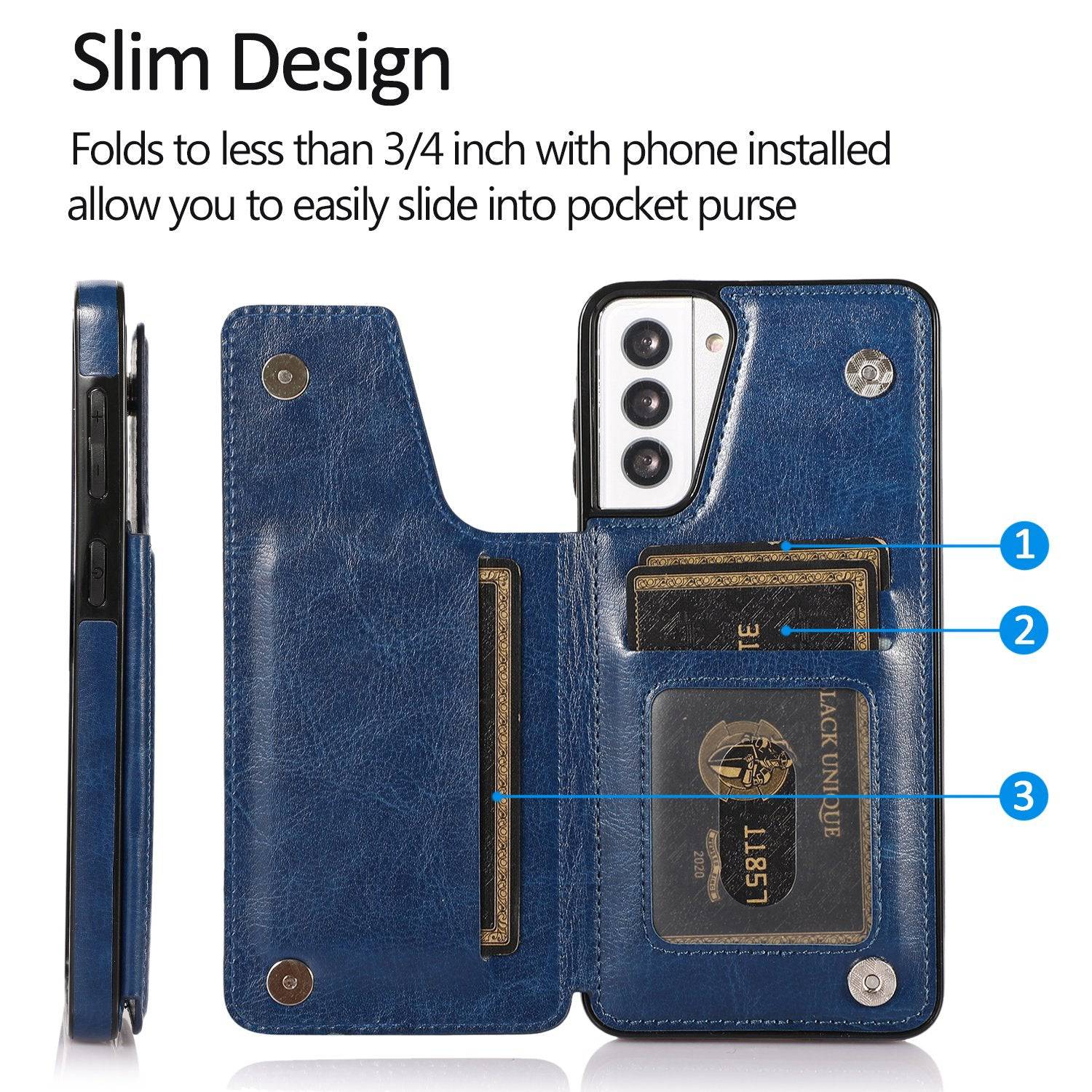 4 IN 1 Luxury Wallet Leather Case For SAMSUNG