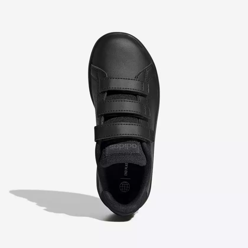 ADIDAS KIDS ADVANTAGE TRIPLE BLACK SHOES