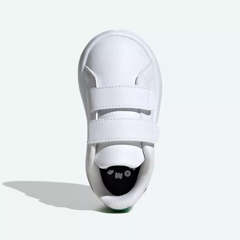 ADIDAS KIDS ADVANTAGE WHITE/GREEN SHOES