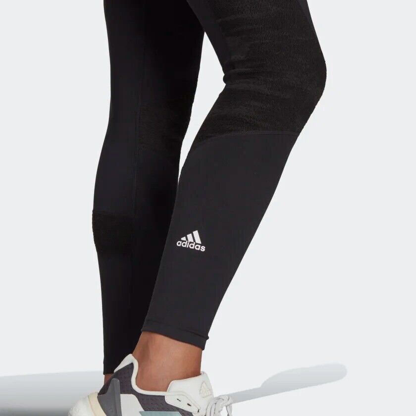 adidas Techfit Warm Running Tights Womens Blue Black Ladies Fitness Leggings