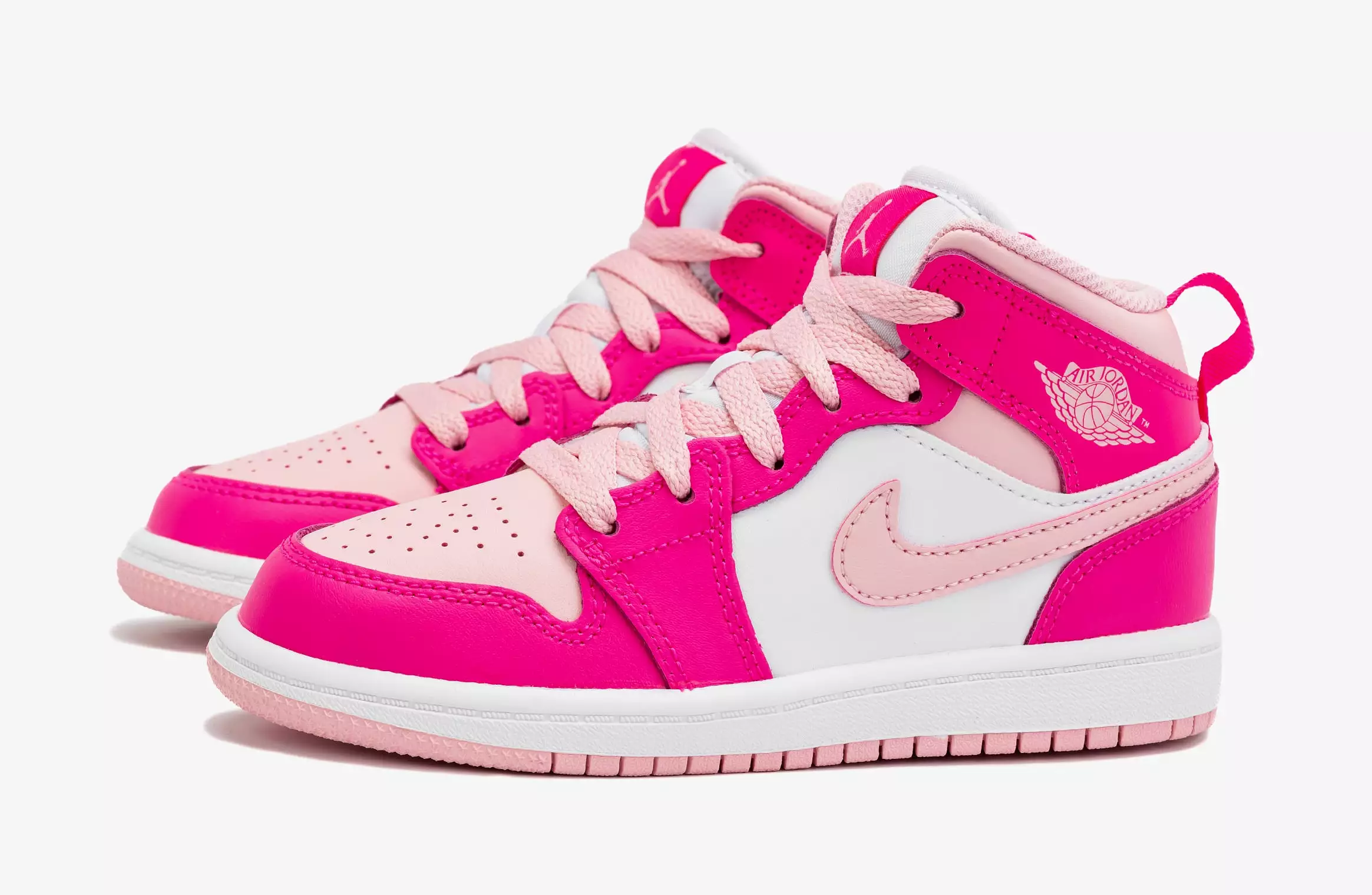 Air Jordan 1 Retro Mid Medium Soft Pink Preschool Lifestyle Shoes (Pink)