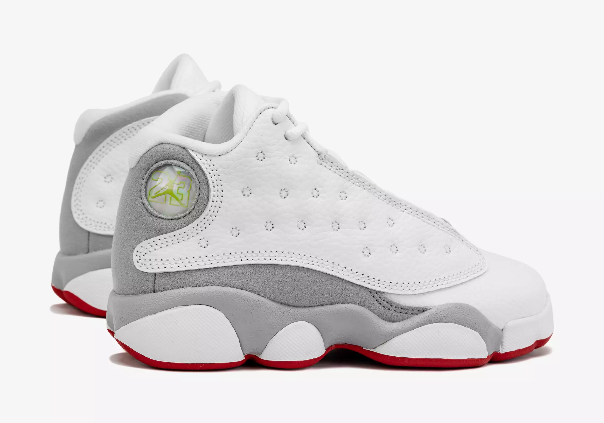 Air Jordan 13 Retro Wolf Grey Preschool Lifestyle Shoes (White/Grey) Free Shipping