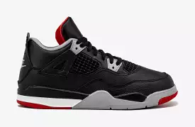 Air Jordan 4 Retro Bred Reimagined Preschool Lifestyle Shoes (Black/Fire Red/Cement Grey)