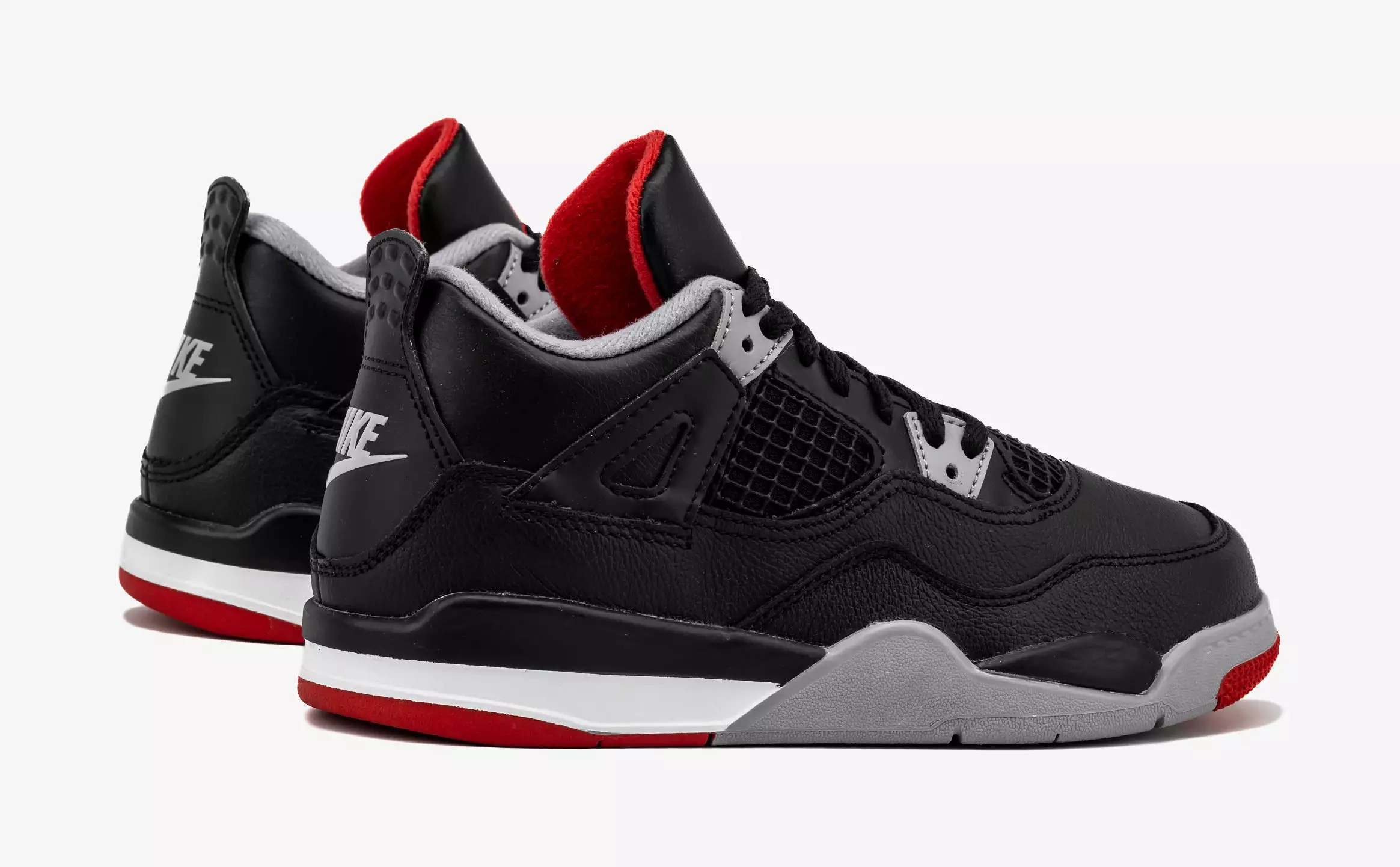 Air Jordan 4 Retro Bred Reimagined Preschool Lifestyle Shoes (Black/Fire Red/Cement Grey)