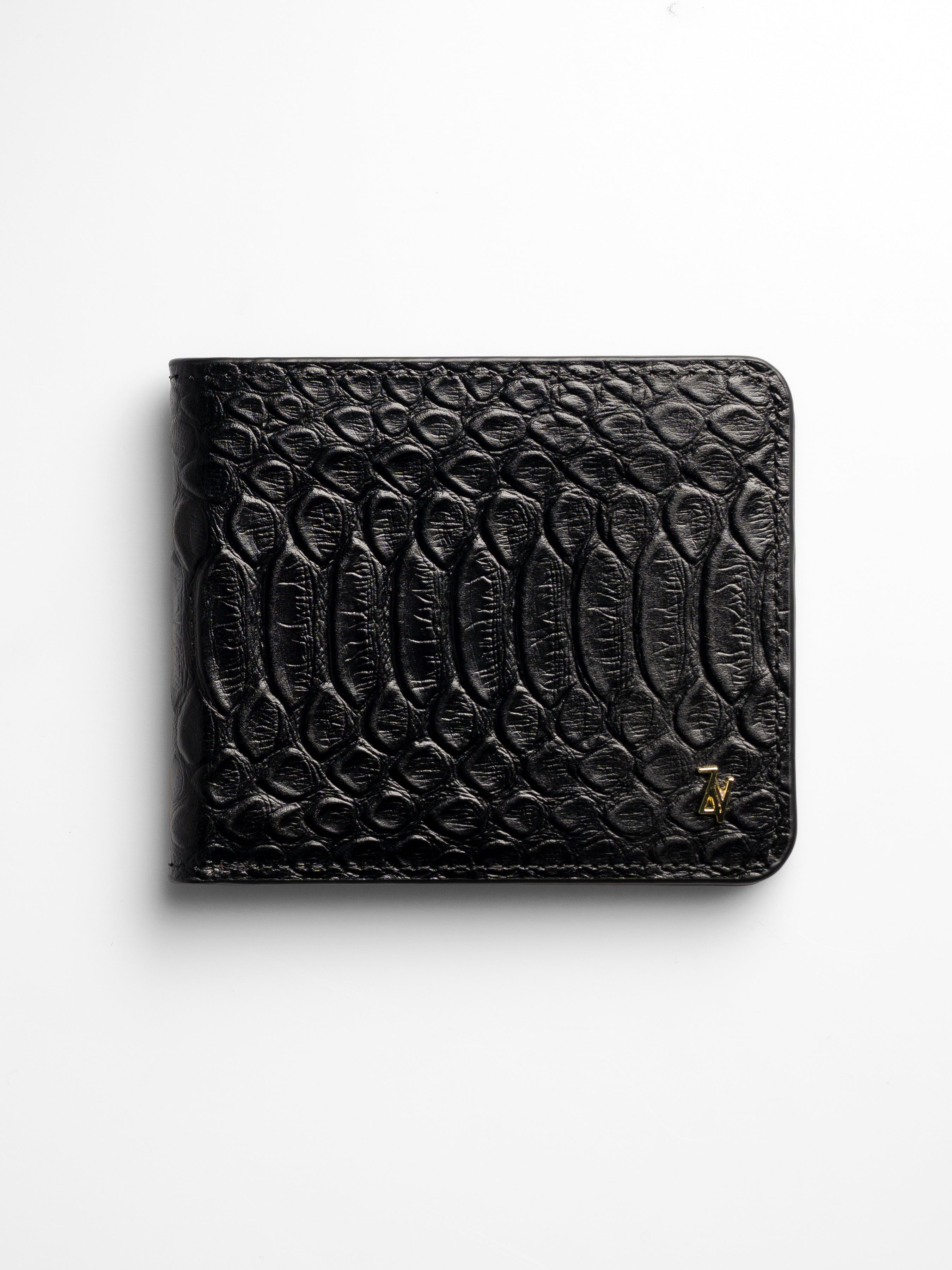 Artemis Python Wallet - Black and Red Leather