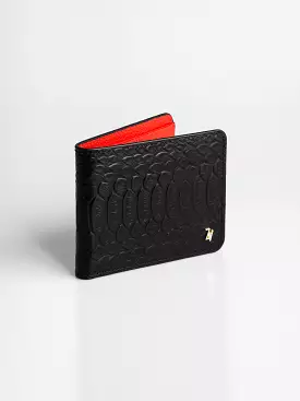 Artemis Python Wallet - Black and Red Leather