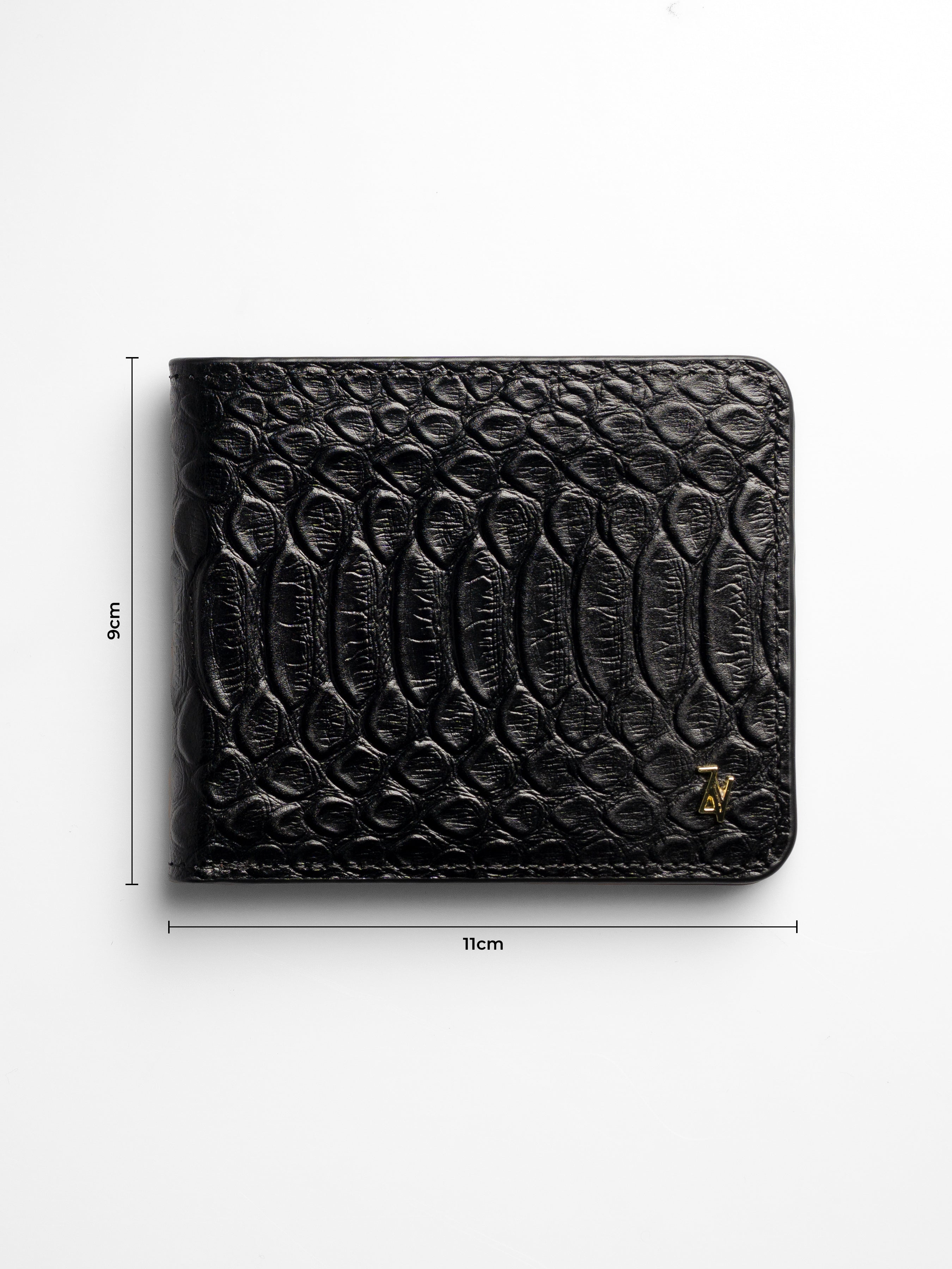 Artemis Python Wallet - Black and Red Leather