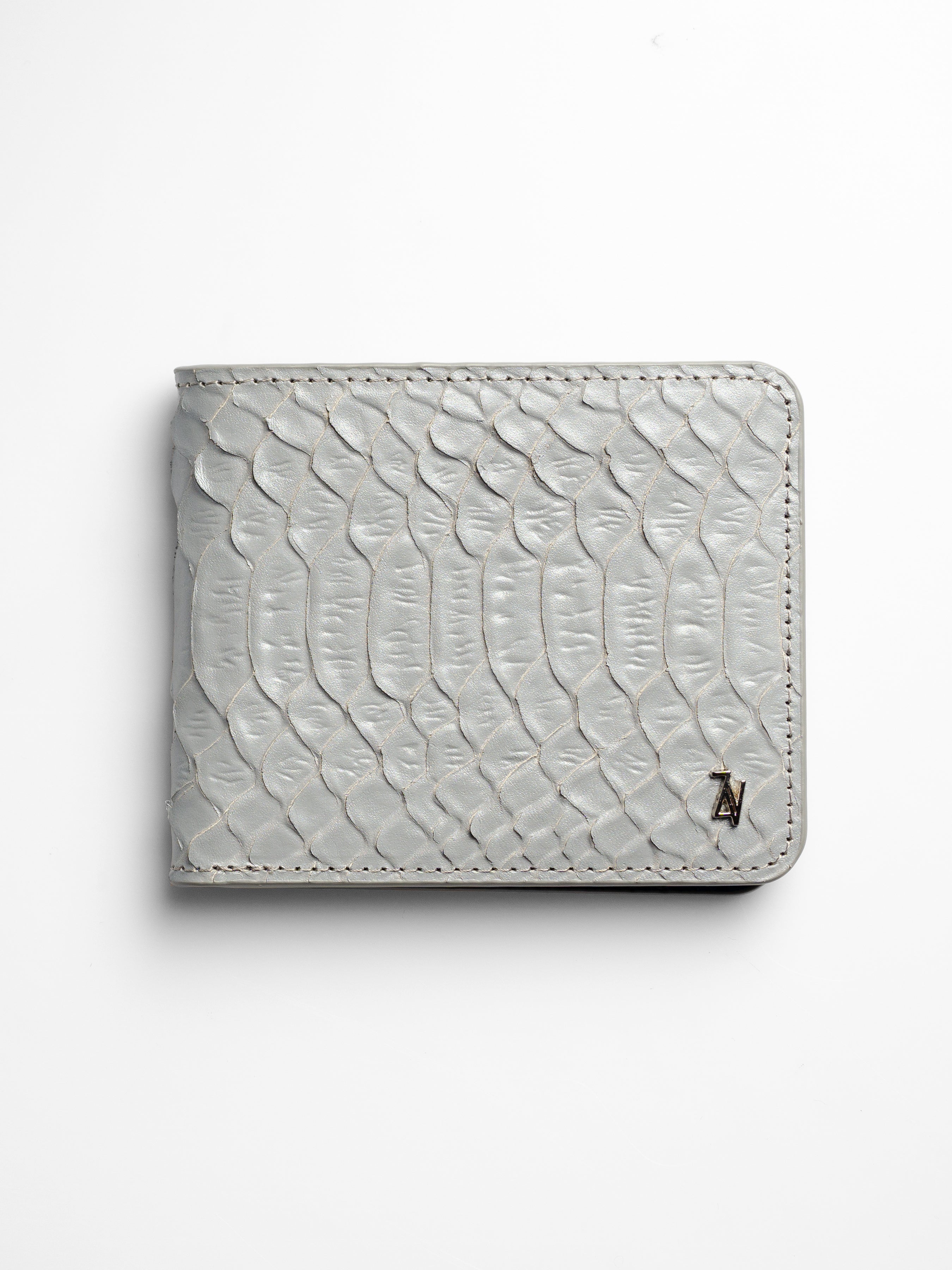 Artemis Python Wallet - Grey and Blue Leather