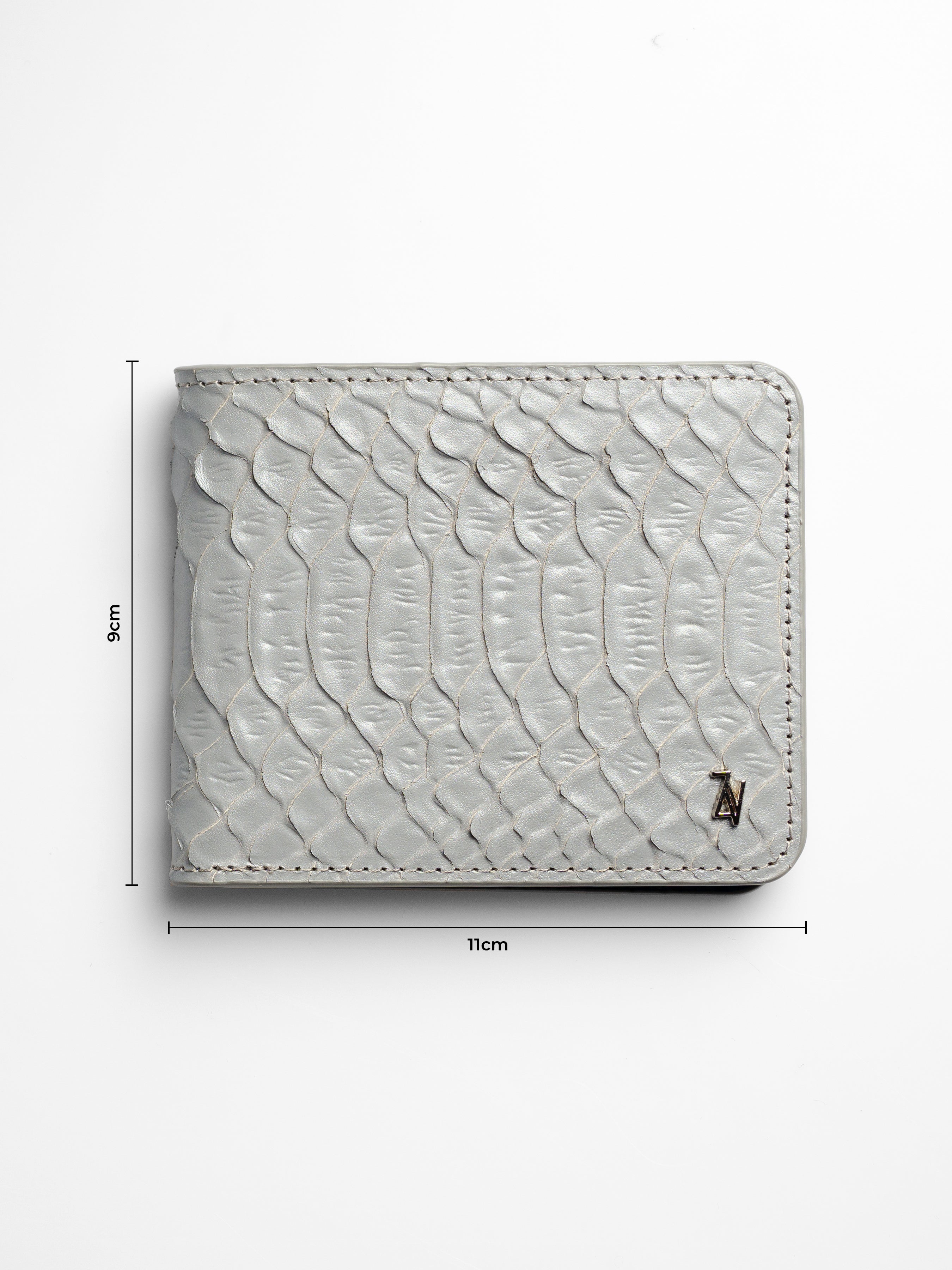 Artemis Python Wallet - Grey and Blue Leather