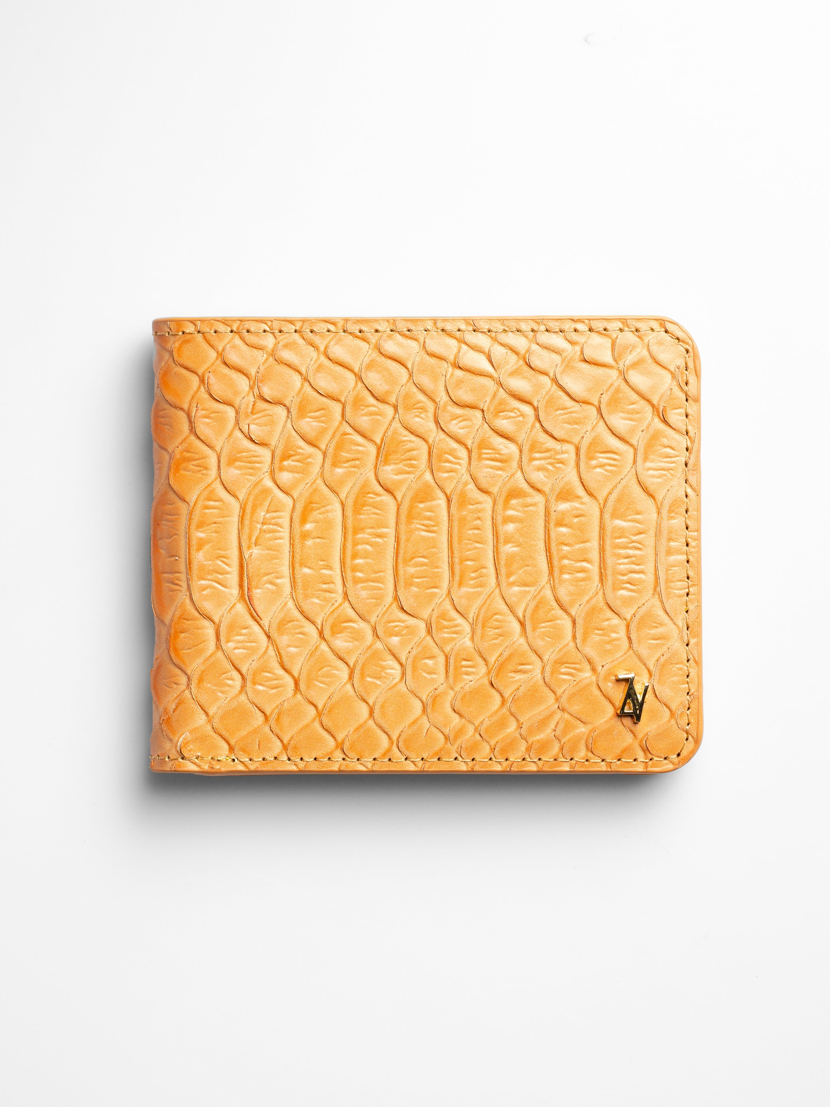 Artemis Python Wallet - Light Brown and Yellow Leather