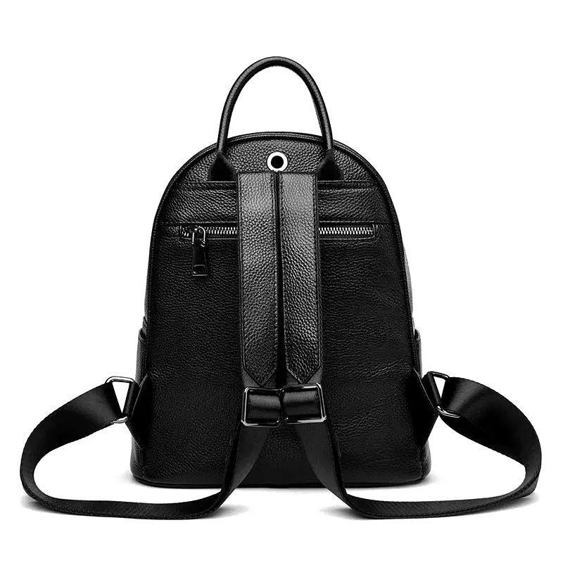 Ashore Shop 100% Cow Leather Women's Backpacks Luxury Solid Color Cow Leather Women Backpack