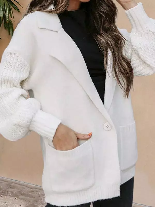 Big Collar  Women Cardigan Sweater