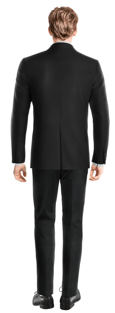  Blazer cruzada negro Ónix solapa en pico slim fit