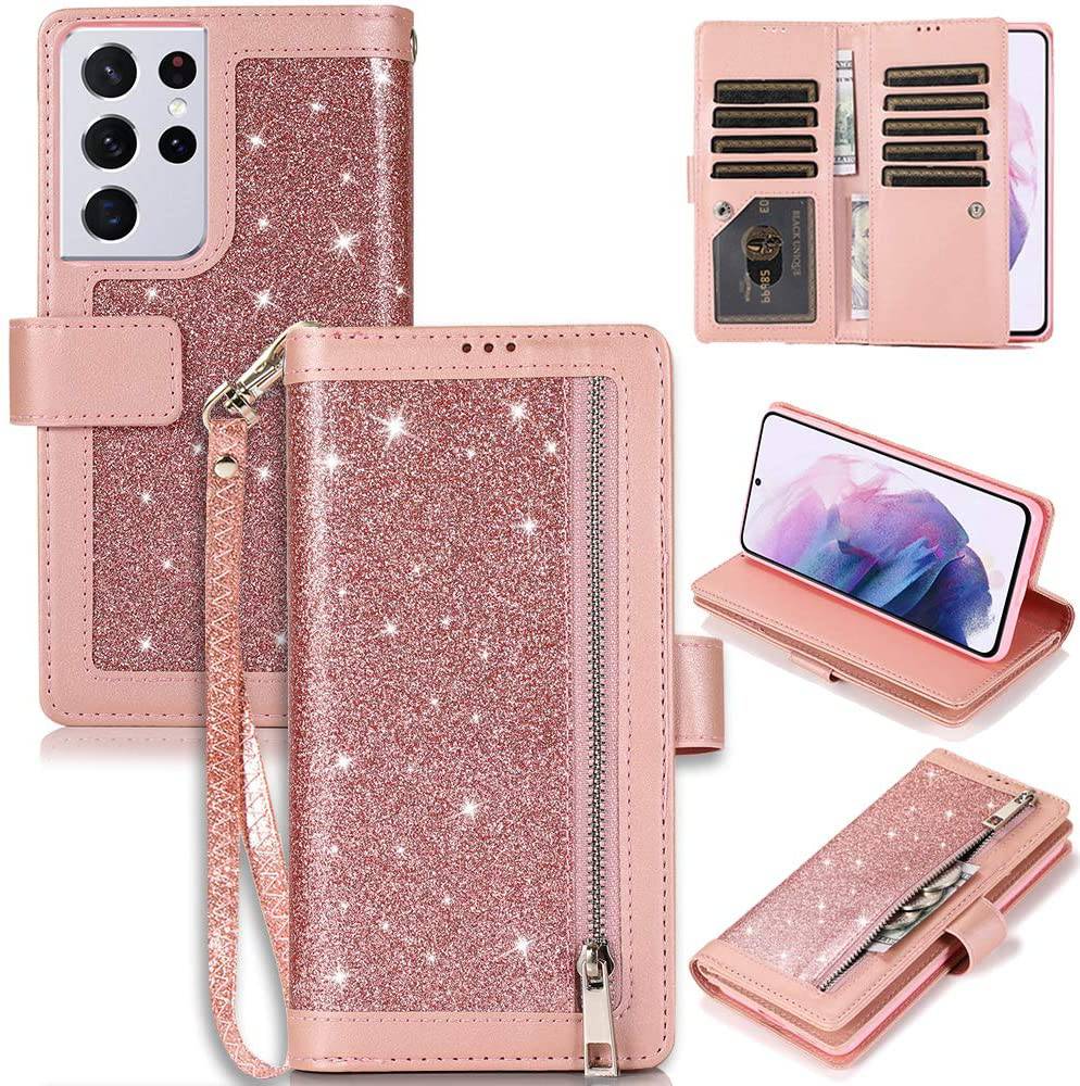 Bling Wallet Leather Case for Samsung S21 Ultra