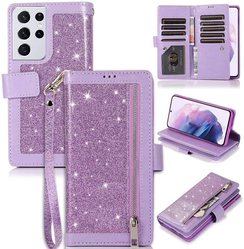 Bling Wallet Leather Case for Samsung S21 Ultra