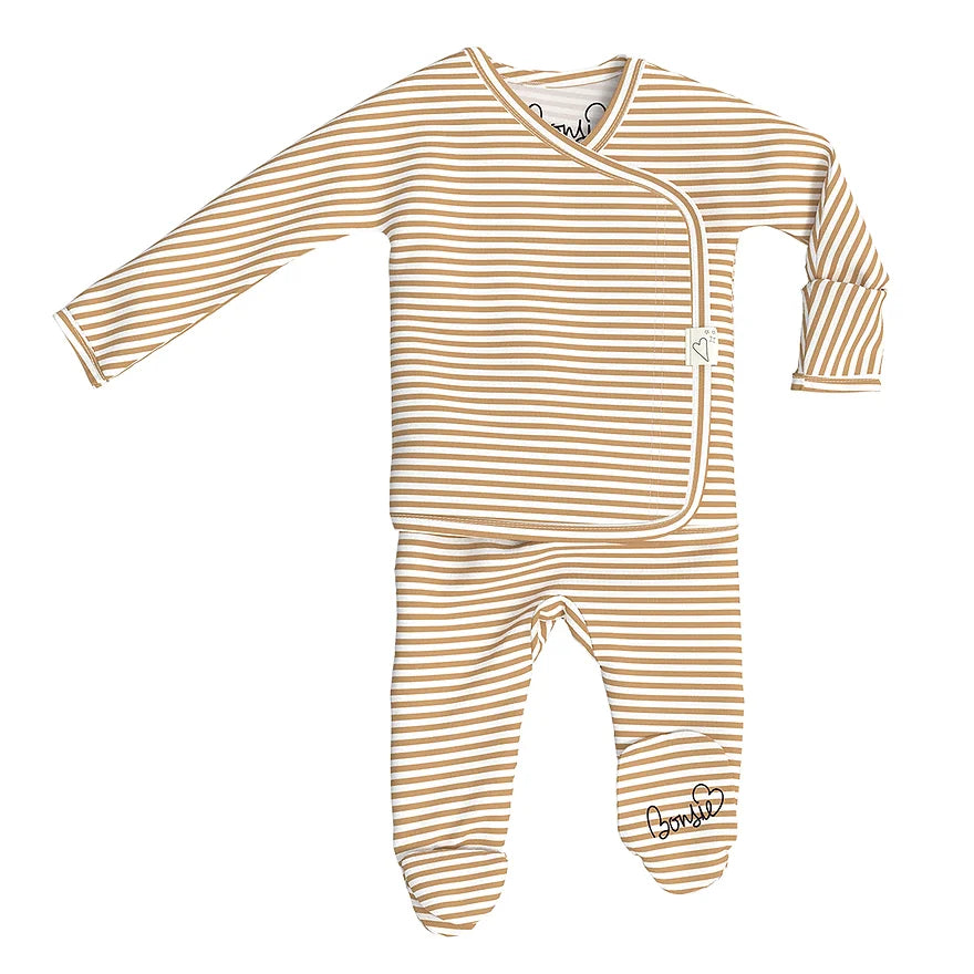 Bonsie - Mocha Stripe Footie