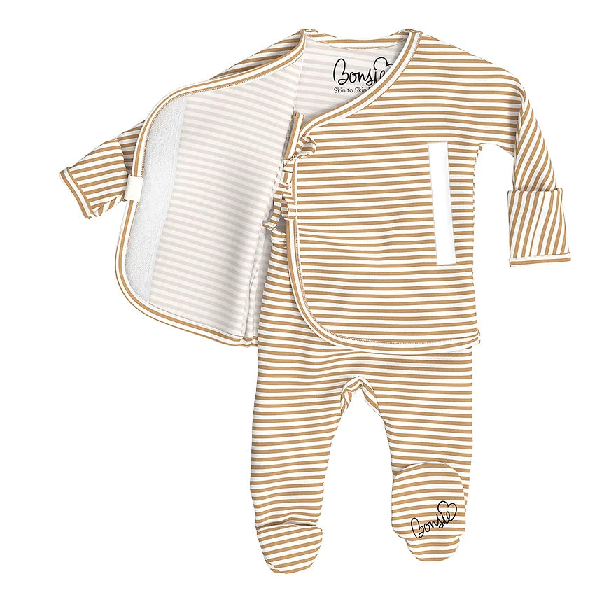 Bonsie - Mocha Stripe Footie