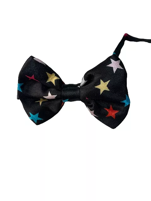 Boys Toddlers Black With Multicoloured Stars Bow Tie