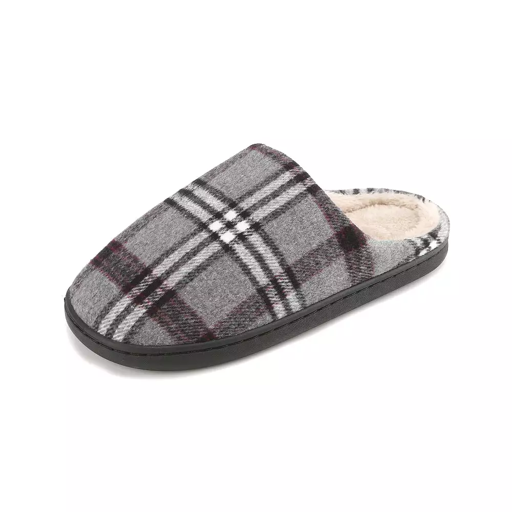 Braveman Men's Holiday Plaid Slide On House Slippers