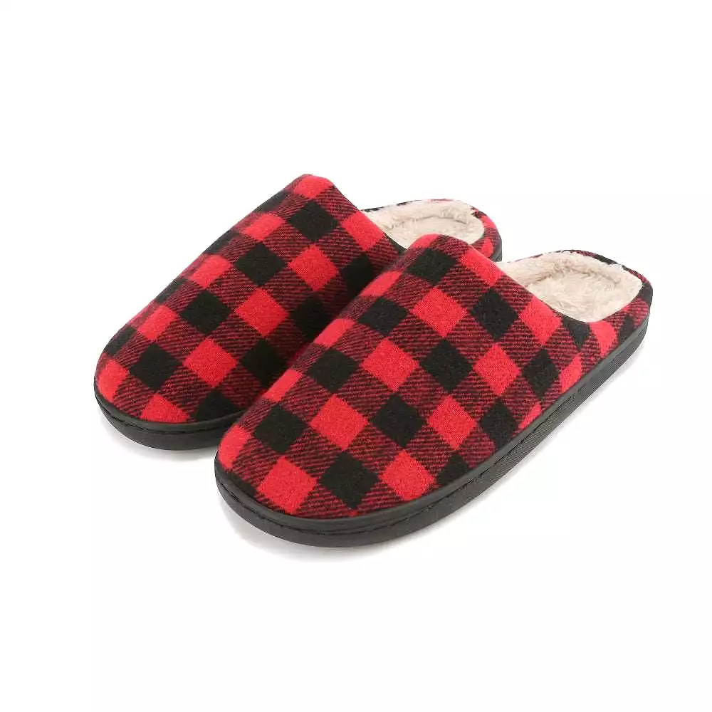 Braveman Men's Holiday Plaid Slide On House Slippers