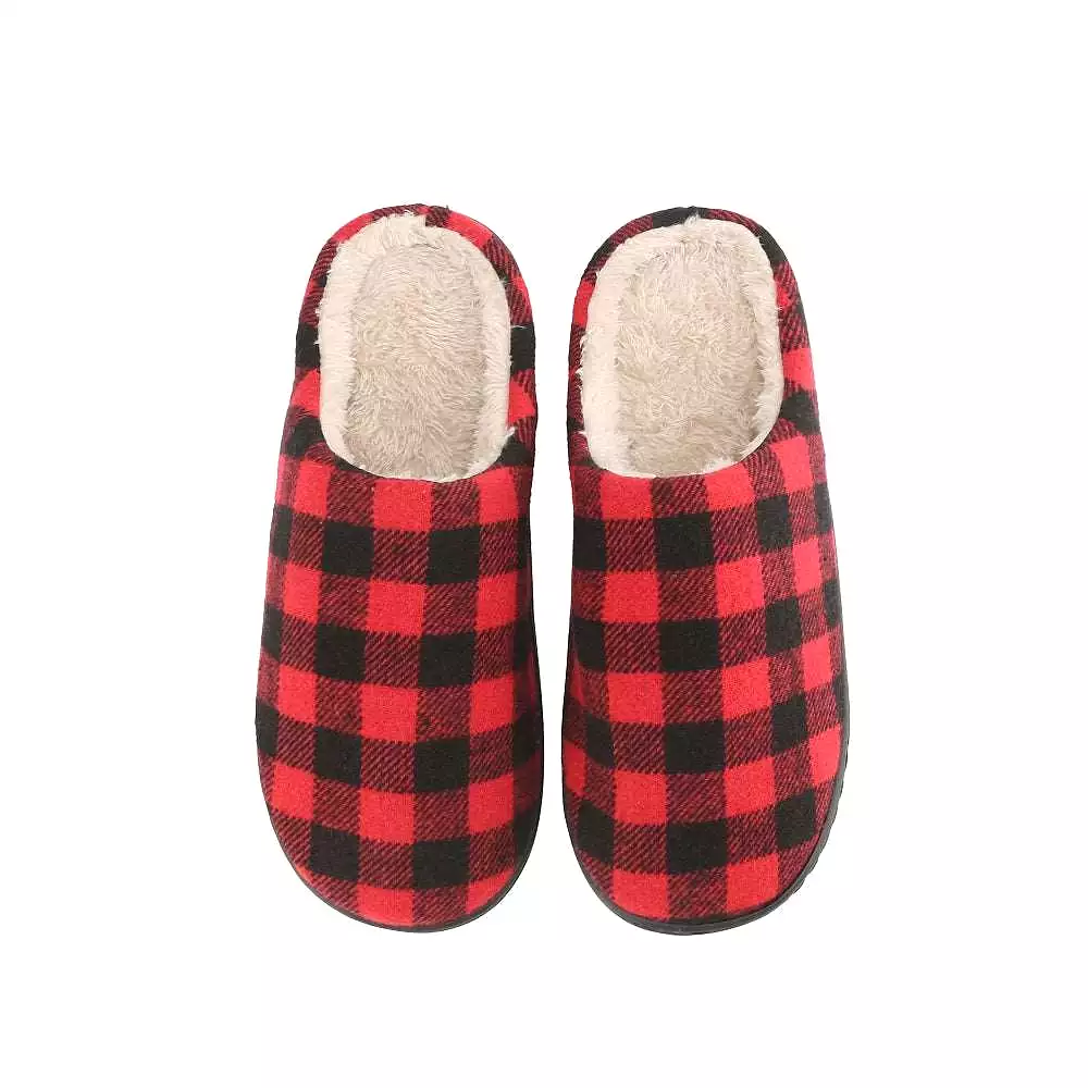 Braveman Men's Holiday Plaid Slide On House Slippers