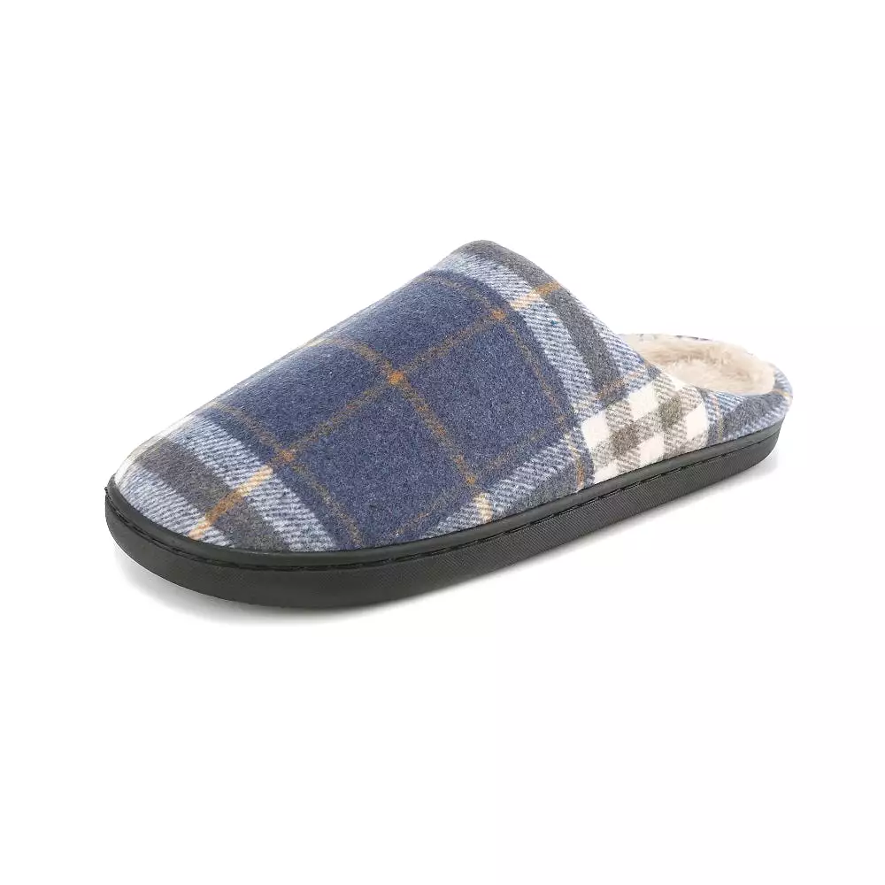 Braveman Men's Holiday Plaid Slide On House Slippers