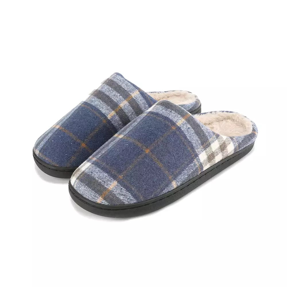 Braveman Men's Holiday Plaid Slide On House Slippers