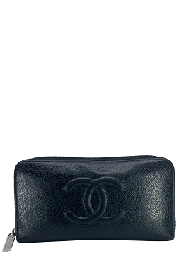 CHANEL Timeless CC Long Caviar Zipper Wallet