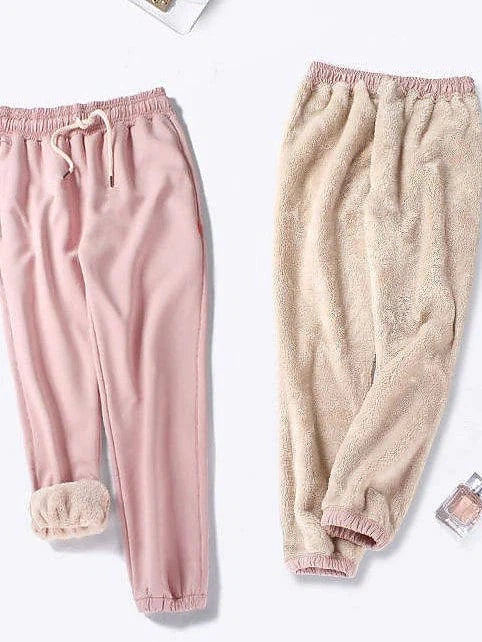 Comfy and Stylish Women's Fleece Lined Sweatpants Joggers for Fall and Winter