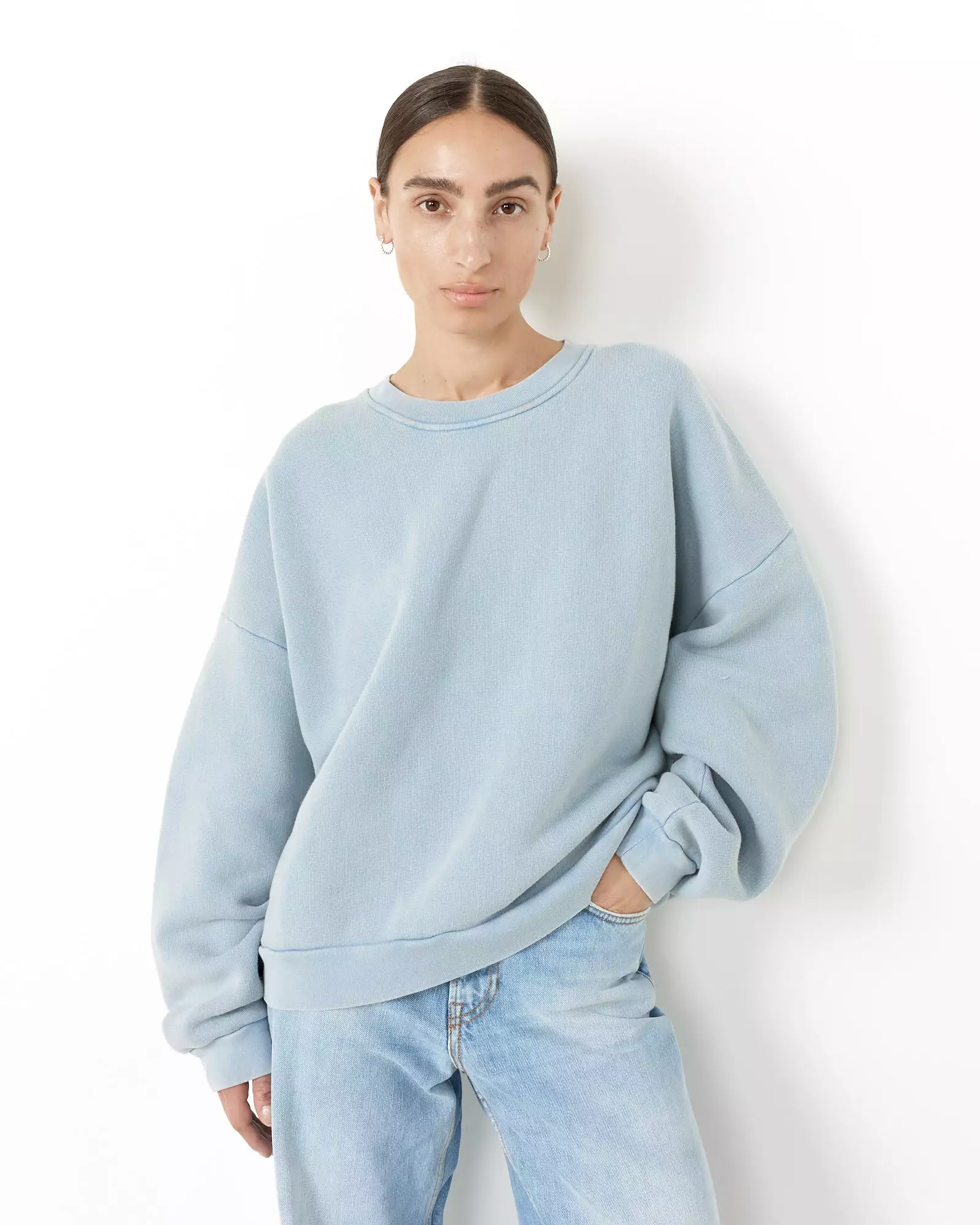 Crewneck Sweater in Old Blue