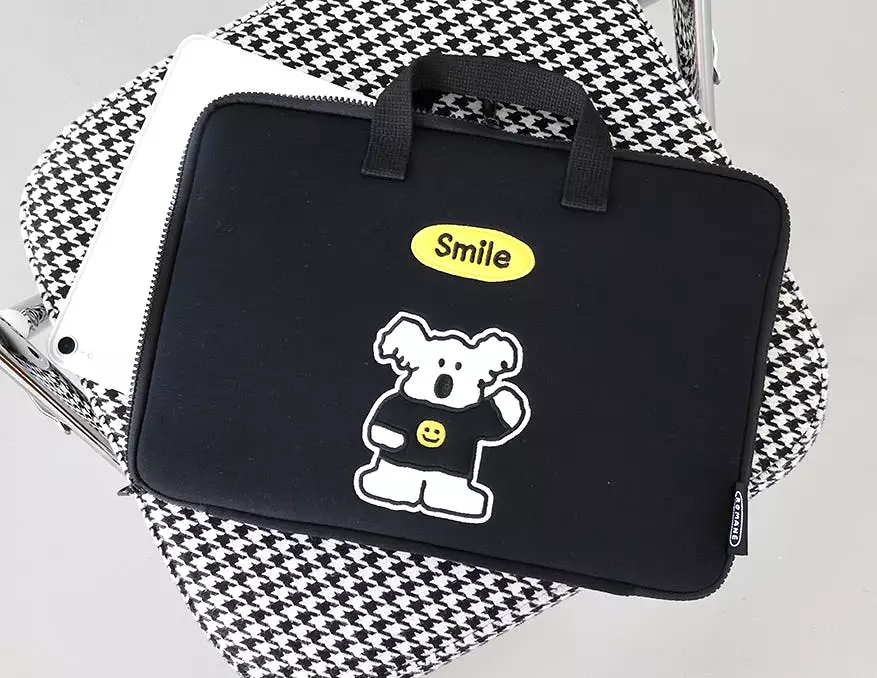 Cute Animal Characters 13 Laptop Sleeves Pouches Square Cases Covers Purses Handbags Briefcases Soft Protections Top Handle