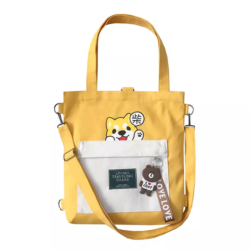 CUTE ''SHIBA LNU'' CANVAS BAG BY94025