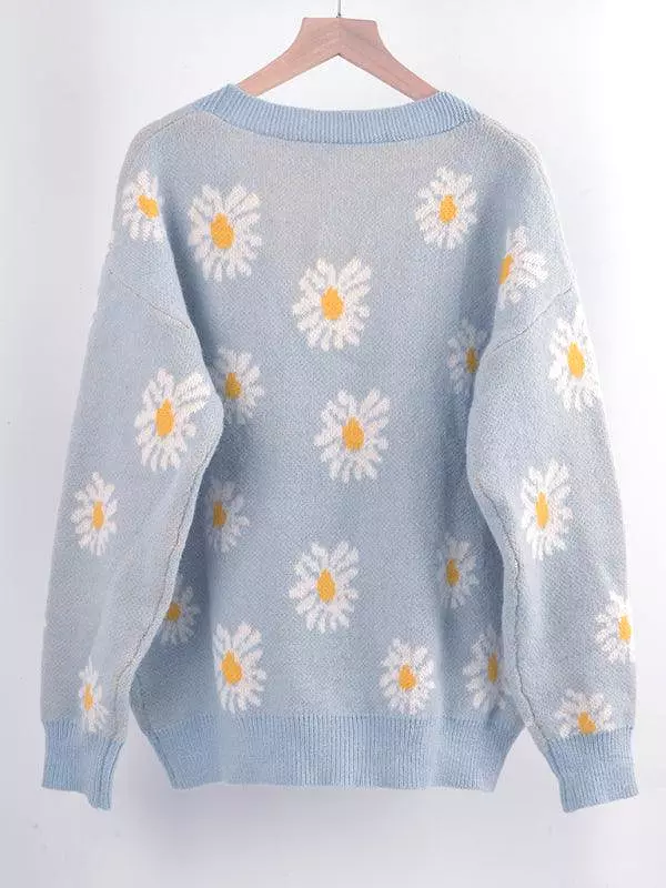 Daisy Knitted  Women Cardigan Sweater