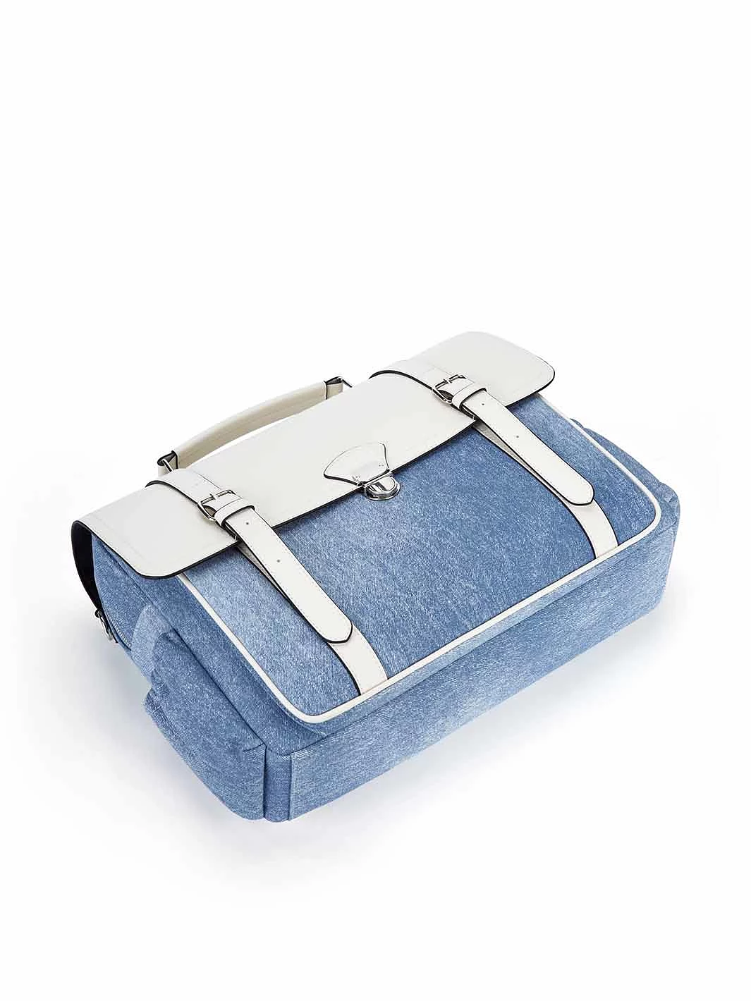 Denim-Inspired PU Fabric 15.6-Inch Briefcase