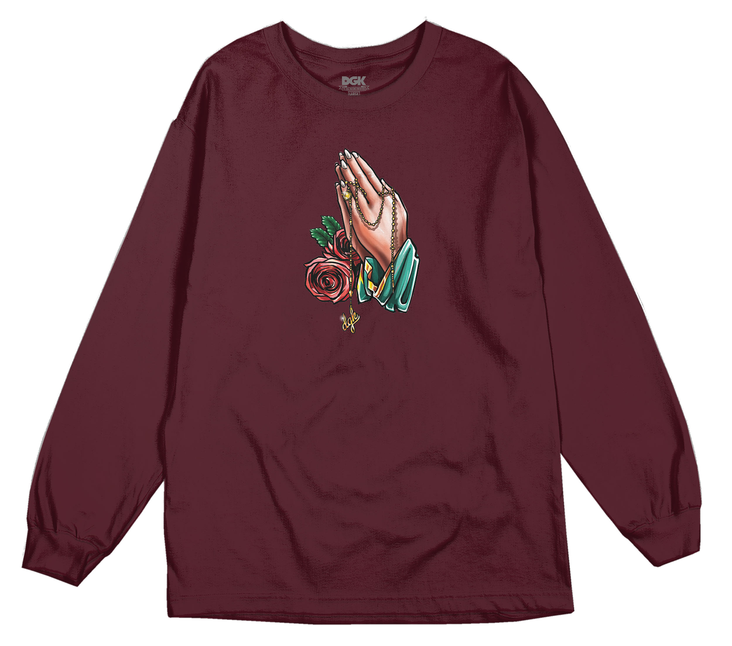 DGK T-SHIRT OUR LADY LS BURGUNDY