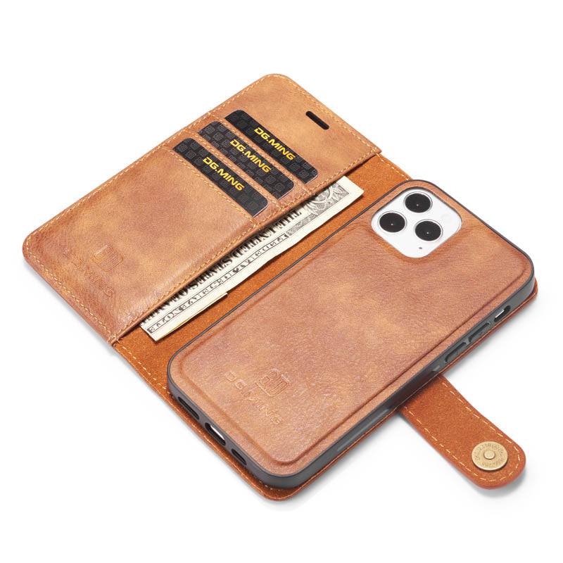 DG.MING Magnetic Detachable Leather Wallet iPhone Case