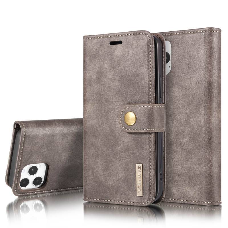 DG.MING Magnetic Detachable Leather Wallet iPhone Case