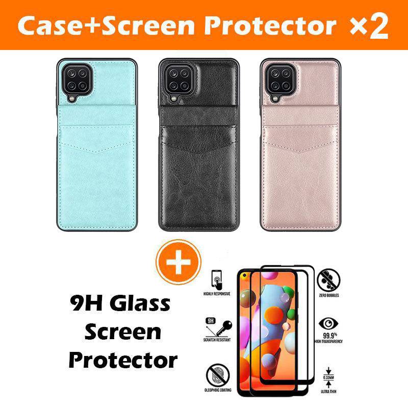 Dual Layer Lightweight Leather Wallet Case for Samsung Galaxy A12