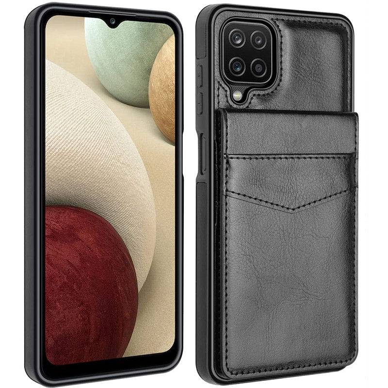 Dual Layer Lightweight Leather Wallet Case for Samsung Galaxy A12