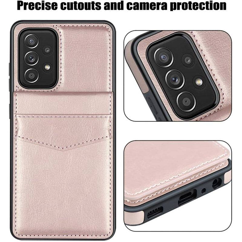 Dual Layer Lightweight Leather Wallet Case for Samsung Galaxy A52