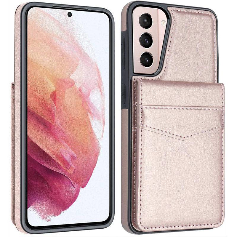 Dual Layer Lightweight Leather Wallet Case for Samsung Galaxy S21 Plus