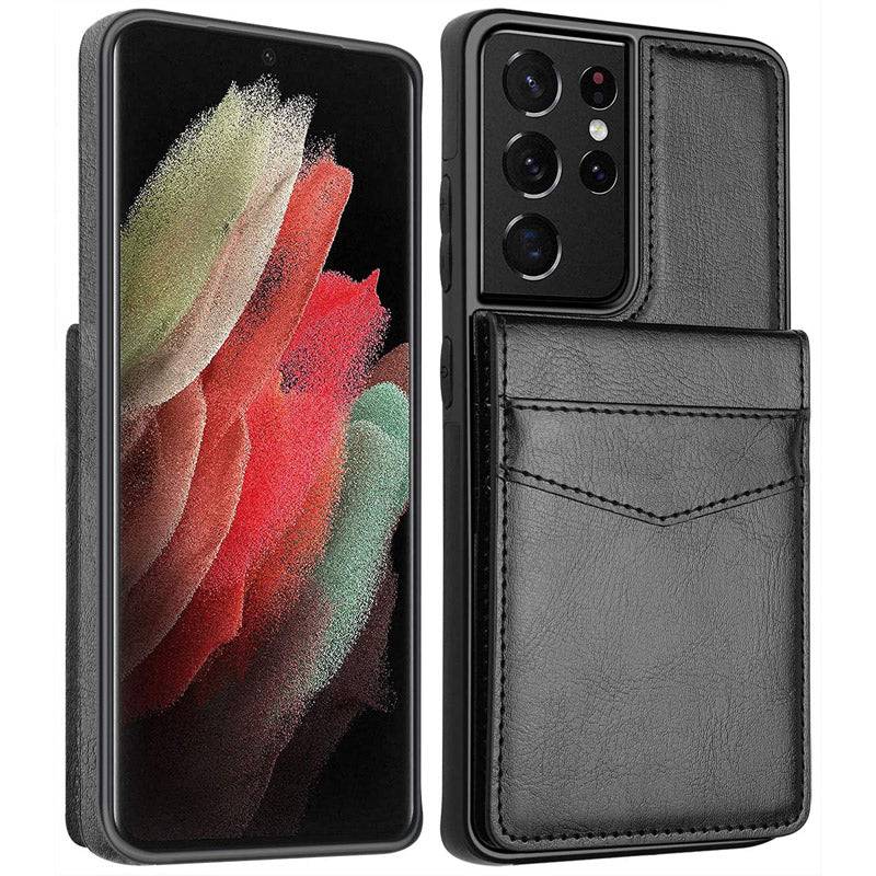 Dual Layer Lightweight Leather Wallet Case for Samsung Galaxy S21 Ultra