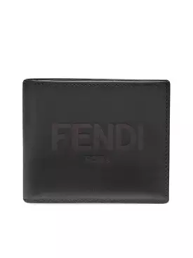 embossed logo bi-fold wallet